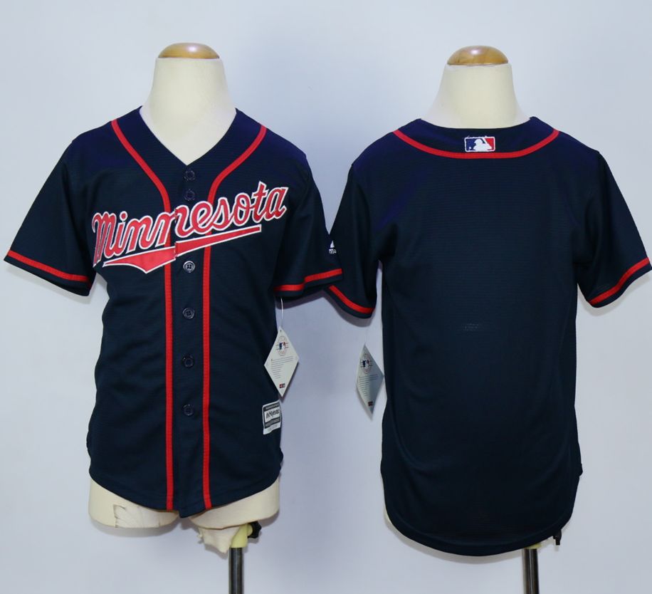 Twins Blank Navy Blue Cool Base Stitched Youth MLB Jersey - Click Image to Close